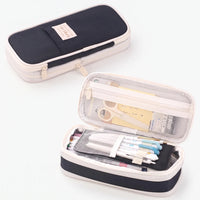 Large Capacity Double Layer Stationery Pouch - Deskari