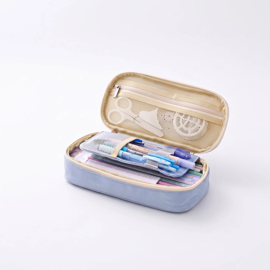 Large Capacity Double Layer Stationery Pouch - Deskari