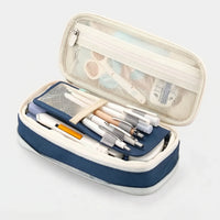 Large Capacity Double Layer Stationery Pouch - Deskari