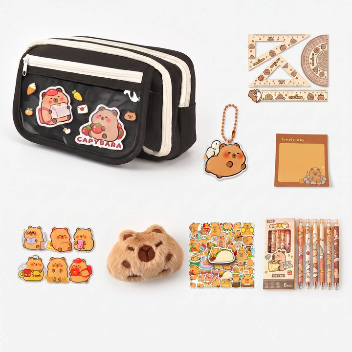 Large Capacity Multi-Compartment Stationery Pouch - Pouchio