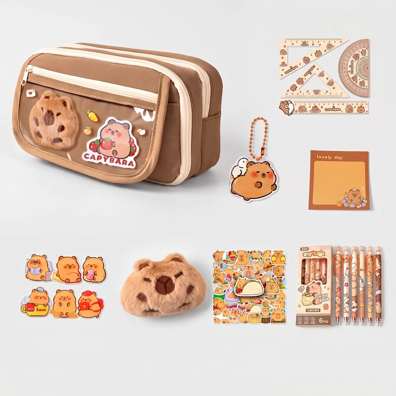 Large Capacity Multi-Compartment Stationery Pouch - Pouchio