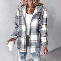 Lässige Hemdjacke Mit Kapuze - Felicia