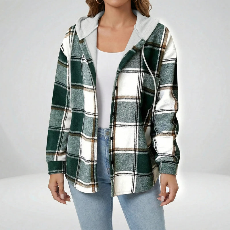 Lässige Hemdjacke Mit Kapuze - Felicia