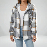 Lässige Hemdjacke Mit Kapuze - Felicia