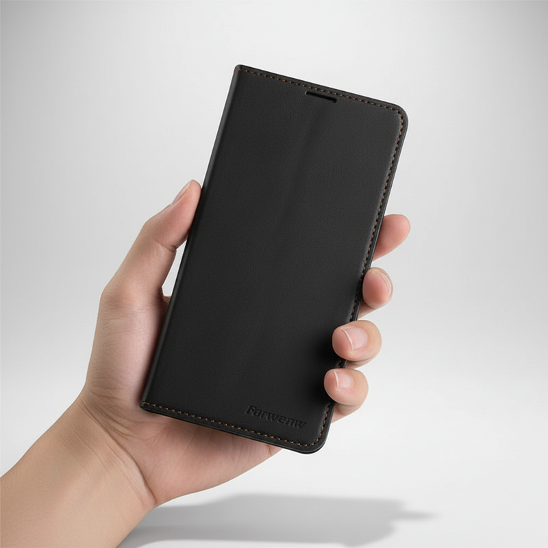 Leder Klapphülle Mit Kartenfach - LeatherFoliox