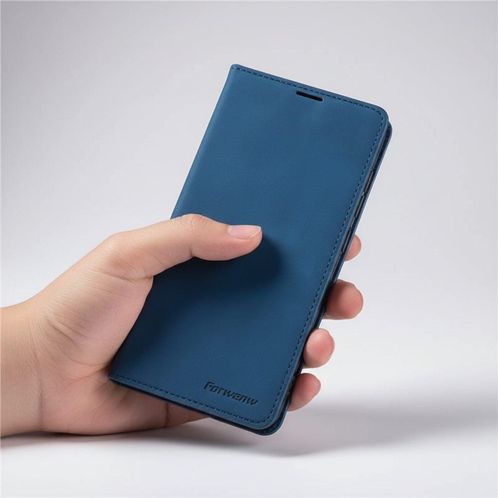 Leder Klapphülle Mit Kartenfach - LeatherFoliox