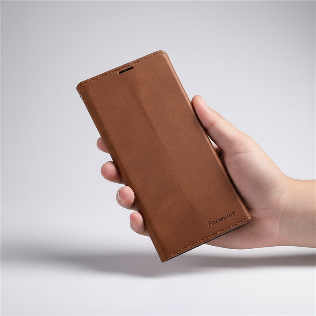 Leder Klapphülle Mit Kartenfach - LeatherFoliox