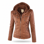 Lederjacke Mit Kapuze -  Elke