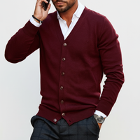 Leichter Warme Strickjacke Mit Knopfleiste - Elijah