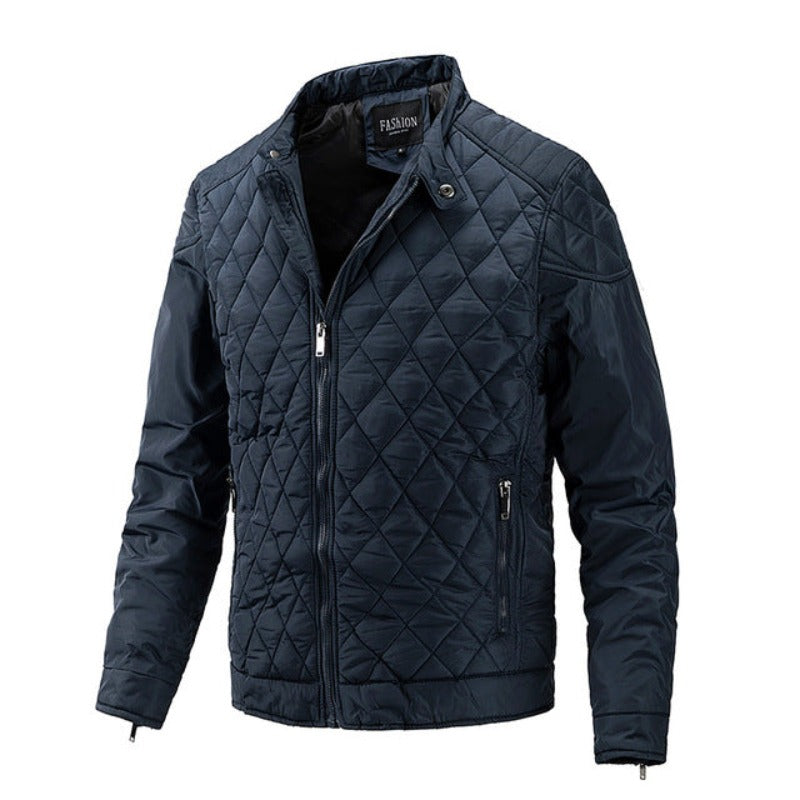 Casual heren herfstjack met diamantpatroon – Max