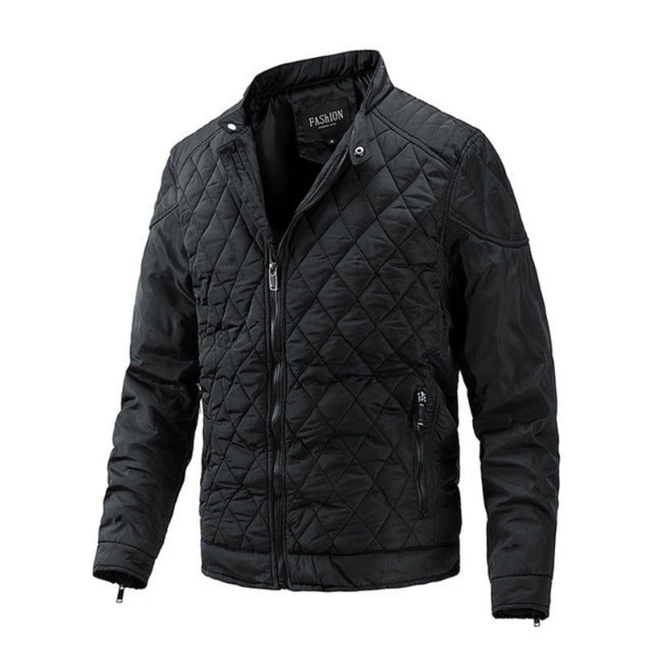Casual heren herfstjack met diamantpatroon – Max