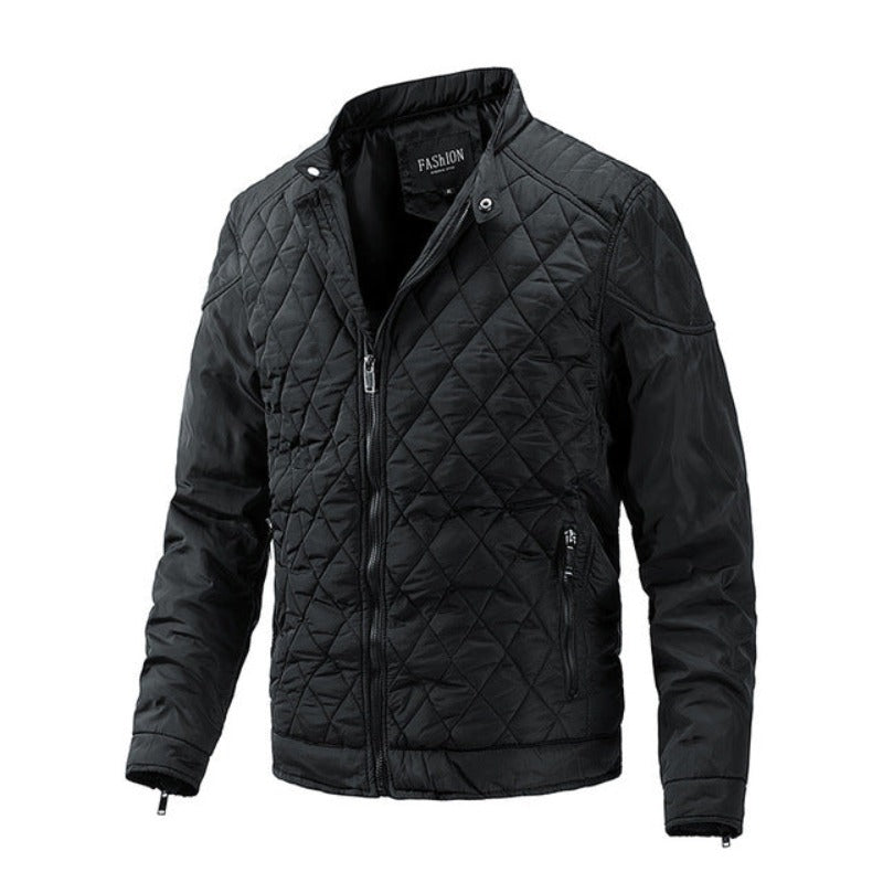 Casual heren herfstjack met diamantpatroon – Max