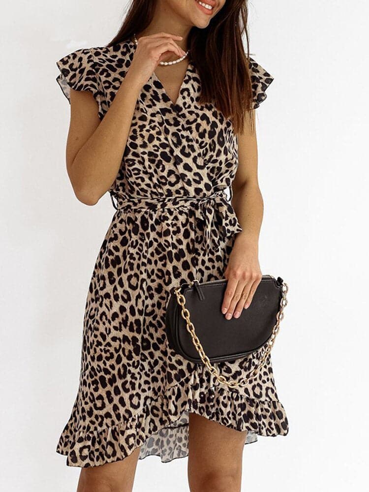 Trendy mini jurk met luipaardprint - Amira