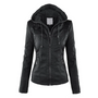 Leder Damenjacke mit Kapuze - Emma