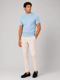 Men's Mock Neck Ribbed T-Shirt Fitted Stretch Short Sleeve Top 9