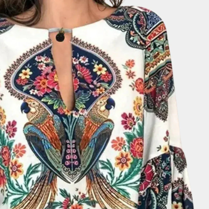 Luftige Damen-Sommerbluse mit Blumenmuster - Isabelle