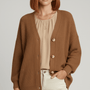 Locker Geschnittener Cardigan Mit Knopfleiste - Jamila