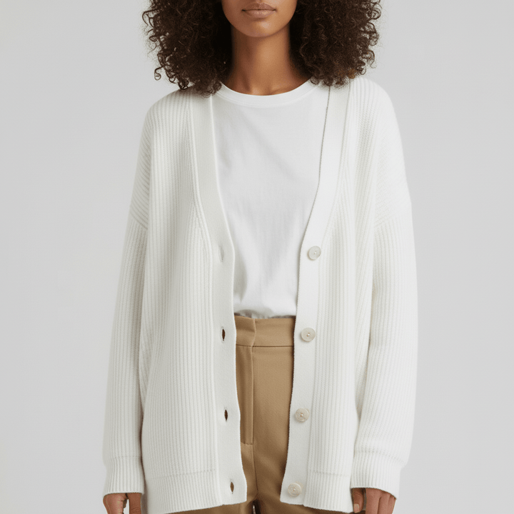 Locker Geschnittener Cardigan Mit Knopfleiste - Jamila