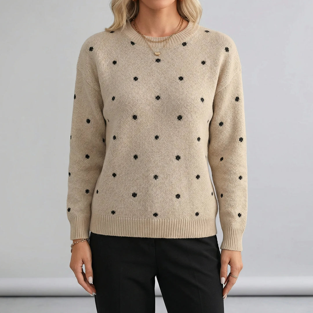 Locker Sitzender Pullover Mit Punktmuster - Sahra