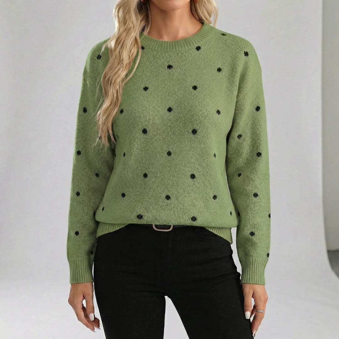 Locker Sitzender Pullover Mit Punktmuster - Sahra
