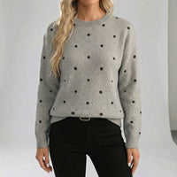 Locker Sitzender Pullover Mit Punktmuster - Sahra