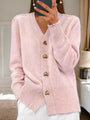 Longline Cardigan with V-Neck and Heart-Shaped Buttons 5