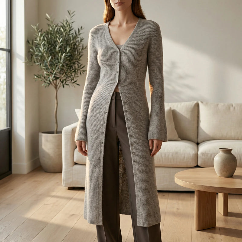 Longline-Cardigan Mit Knopfleiste - Lisann