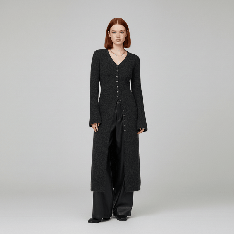 Longline-Cardigan Mit Knopfleiste - Lisann