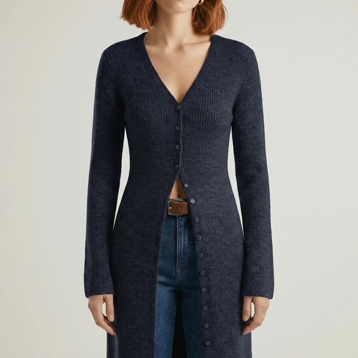 Longline-Cardigan Mit Knopfleiste - Lisann