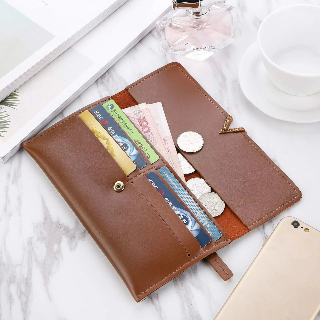 Veloursleder Geldbörse | Groß & Modern