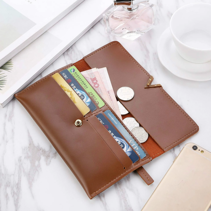 Veloursleder Geldbörse | Groß & Modern
