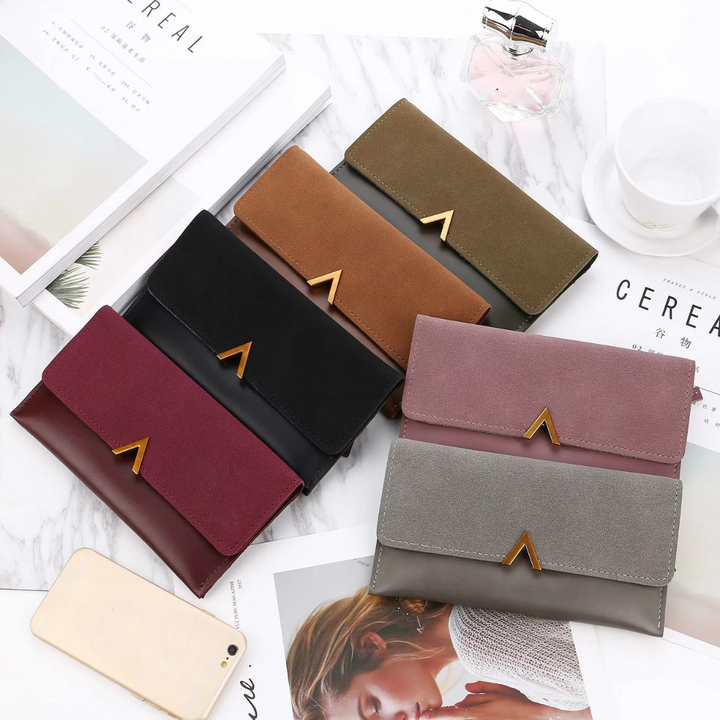 Veloursleder Geldbörse | Groß & Modern