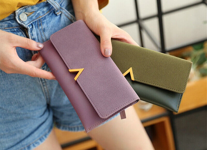 Veloursleder Geldbörse | Groß & Modern