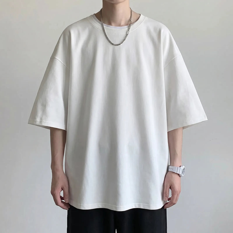 Loose Fit Solid Crew Neck Tee - Oscar