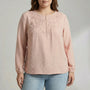 Loose Long Sleeve Embroidered Shirt - Joan