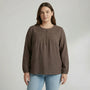 Loose Long Sleeve Embroidered Shirt - Joan