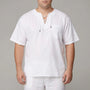 Loose V-Neck Lace-Up Pullover Top - Ian