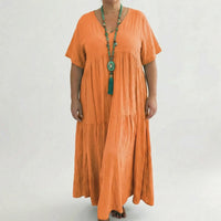 Loose V-Neck Long Dress - Blanca