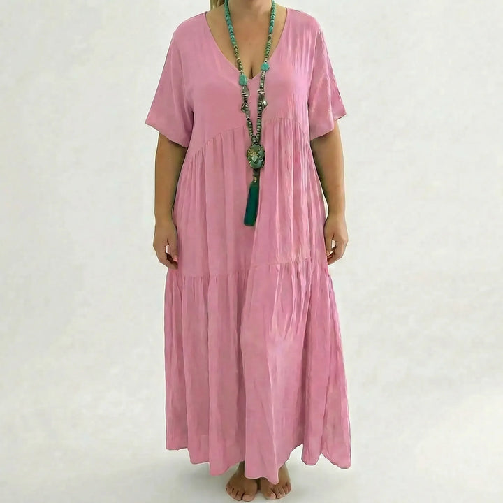 Loose V-Neck Long Dress - Blanca