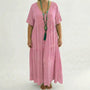 Loose V-Neck Long Dress - Blanca