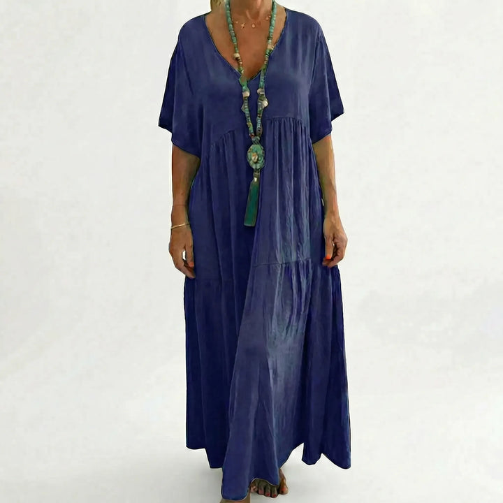 Loose V-Neck Long Dress - Blanca