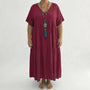 Loose V-Neck Long Dress - Blanca