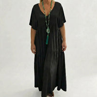 Loose V-Neck Long Dress - Blanca