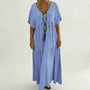 Loose V-Neck Long Dress - Blanca