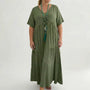 Loose V-Neck Long Dress - Blanca