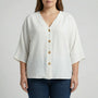 Loose V-Neck Long Sleeve Blouse - Vera