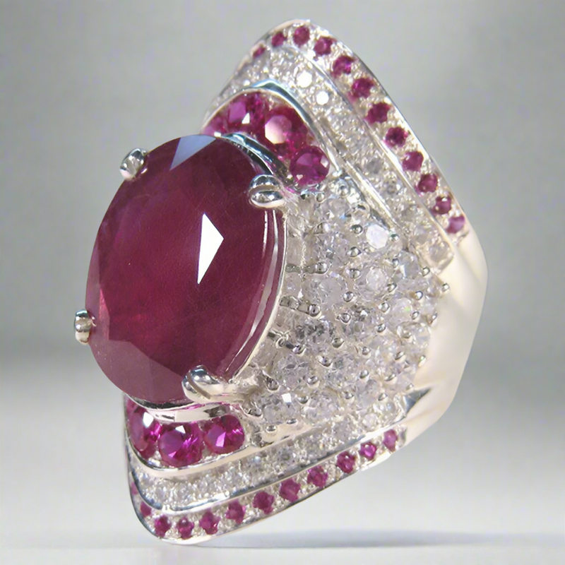 Zilveren Ring met Robijn – Seraphine