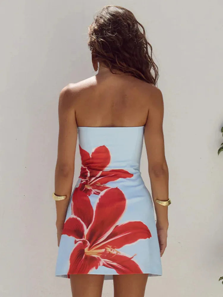 Strapless Zomerjurk met bloemenprint – Zoey