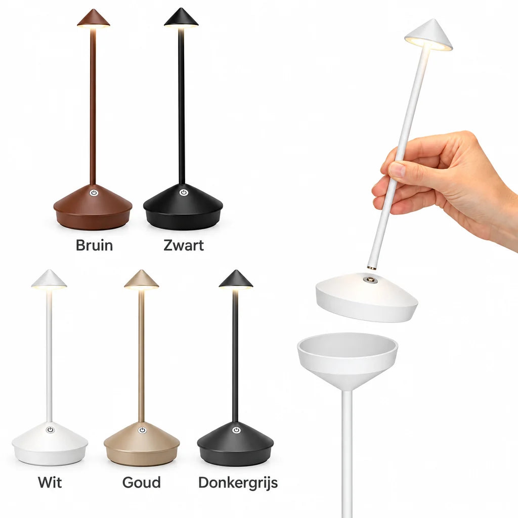 Luxe Draadloze LED Tafellamp Met Touchdimmer Voor Een Hotel Chic Interieur