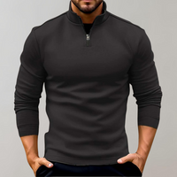 Bequemer Herrenpullover mit Reißverschluss und Niedrigem Kragen - Sven